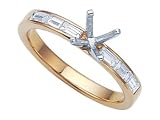 0.45 cts Baguette Diamonds Engagement Ring - Platinum, 18kt White or Yellow Gold