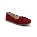 Faux Fur Bow Fringe Preppy Loafers Red