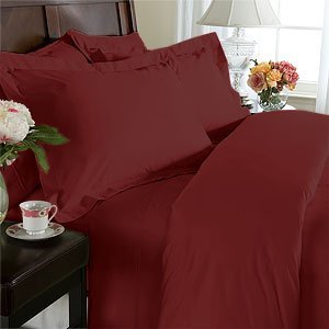 1200 Thread Count Egyptian Quality 3pc Duvet Cover Set, Solid, Full/Queen, Burgundy