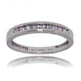 10KT White Gold Anniversary Wedding Ring w/ Diamonds