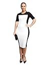 Berry Queen Women’s Optical Illusion Slimming Back Zipper Stretch Pencil Dress