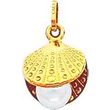 14K Gold Shell with Cultured Pearl Charm