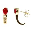 14K Yellow Gold Ruby and Diamond Earrings