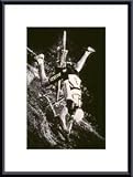 Bike Crash, Off-Road by Bill Greene 11.00X14.00 Framed with Black Metal Frame