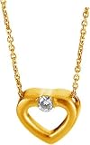 Brilliant! 14k Yellow-gold 1/10CT Polished Moissanite Heart Slide Pendant