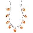 925 Silver Necklace with Rose Gold Charms- 17.5 IN