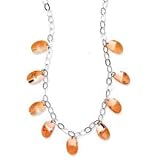 925 Silver Necklace with Rose Gold Charms- 17.5 IN