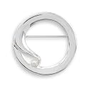 Open Circle with Simulated Pearl Fashion Pin