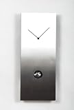 Zen Contemporary Design Brushed Metal and Wood Wall Clock with Pendulum