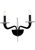 Pantera, 2lt Sconce, Black/Crystal