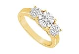 31ME1PxpxxL. SL160  Three Stone Diamond Ring : 14K Yellow Gold   1.25 CT Diamonds