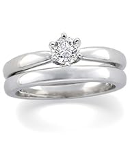 3/8 CT 14K White Gold 6 Prong Medium Solstice Solitaire