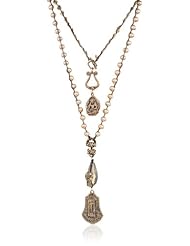 Love Heals Bode, Champ Braided Champagne Pearls with Yellow Bronze Necklace