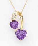 14k Gold Amethyst (2-5/8 ct. t.w.) & Diamond Accent Heart Pendant