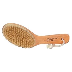 Kingsley Natural Bristle Body Brush with Contoured Wooden Handle
