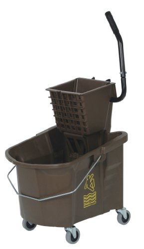 Continental 335-312BZ Bronze 35 Quart Splash Guard Mop Bucket with SW12 Side-Press Wringer