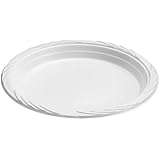 Blue Sky 100 Count Disposable Plastic Plates, 6-Inch, White