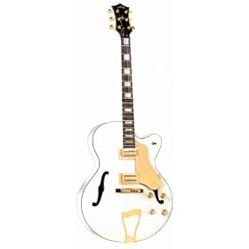 Arbor AJ144 Jazz Hollow-Body White Electric Guitar