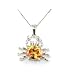 High Quality Solid 925 Sterling Silver Crab Pendant set with a large Orange Stone & 16