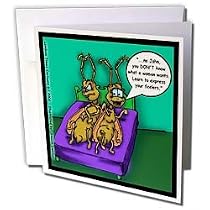 Londons Times Funny Bugs and Slugs Cartoons - Insect Relationship Problems - Greeting Cards-6 Greeting Cards with envelopes