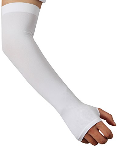 H2H SPORT Unisex Compression Fit Hand Cover Cooling Arm Sleeves UV Protection WHITE (KMMM021)