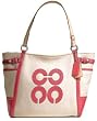 Coach Natalie Ivory White Canvas Primrose Pink Tote Bag 16756