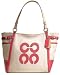 Coach Natalie Ivory White Canvas Primrose Pink Tote Bag 16756