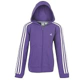 adidas Essentials 3 Stripe Full Zip Hoody Girls
