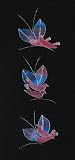 Galilee Hand Painted Silk Appliqué Two Birds On A Branch Motif T-Shirts (From Galilee, Israel)
