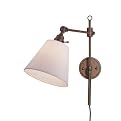 Wall Lamp - Gold Bronze/ White Fabric Shade