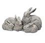 Moss Green Finish Family of Bunnies Statue