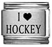 I Heart Hockey Laser Italian Charm