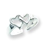 Sterling Silver Solid Heart Toe Ring