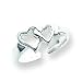 Sterling Silver Solid Heart Toe Ring