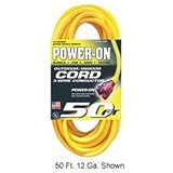 50 Ft. Three Conductor Yellow Temp-Flex Lighted Plug Cord, 14/3 Ga., 300v, 15a