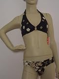 SOLAR Bikini Neckholder schwarz mit Blüten Gr. 38 A NEU