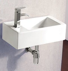 ELANTI EC9899-R Porcelain White Wall-Mounted Rectangle Right-Facing Sink