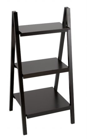 Benzara 96157 39 in. H Wood Ladder Bookcase - Dark