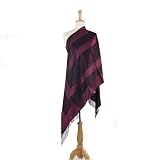 Olive N Figs 100% Silk Rectangle Design Red Wine Shawl/Wrap
