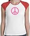 PINK PEACE Symbol Sign Juniors Size Fitted Girly T-shirt Tee - White/Red
