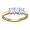 1/2 Carat Princess Diamond 14k Yellow Gold Three Stone Engagement Ring