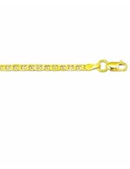 14k Solid Yellow Gold Mariner Link Chain 24" 2.3mm