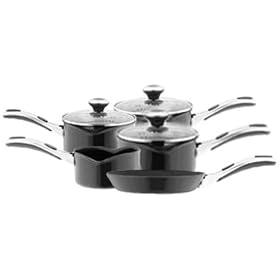 Meyer Select Advantage Non-stick Cookware Saucepan Set, 5 Piece, Pewter