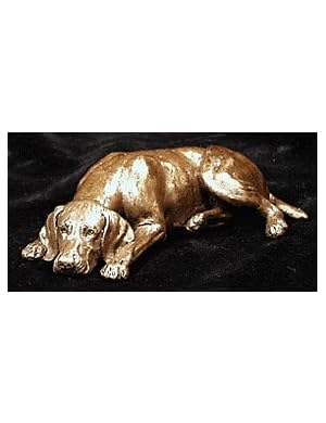 Weimaraner (Lying) : Cold-cast Bronze Figurine 5.0 inches long