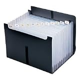 Expanding File With Flap,13 Pocket,Ltr,13x1-1/8x9-1/2,BK, Sold as 1 each