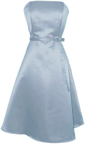 50s Strapless Satin Bridesmaid Bridesmaid Dress Homecoming, XL, Ice-Blue