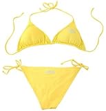 Calcutta Triangle Adjustable Slide String Bikini, Yellow
