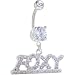 Crystalline Gem Foxy Dangle Belly Ring