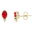 14K Yellow Gold Ruby and Diamond Earrings