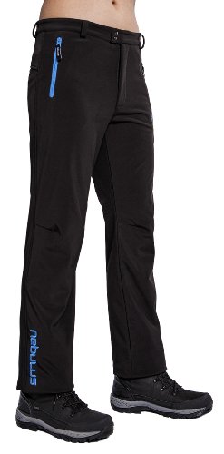 NEBULUS - PANTALON EN SOFTSHELL KOPENHAGEN - pantalon de ski pour homme - noir et turquoise (Q263), 44